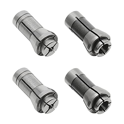 Murtenze 4 Pack Die Grinder Collet, Grinding Machine Clamping Collet Adapter 1/4" and 1/8" Arbors Shanks, 2 Pack 3mm and 2 Pack 6mm Die Grinder Collet. - Image 1