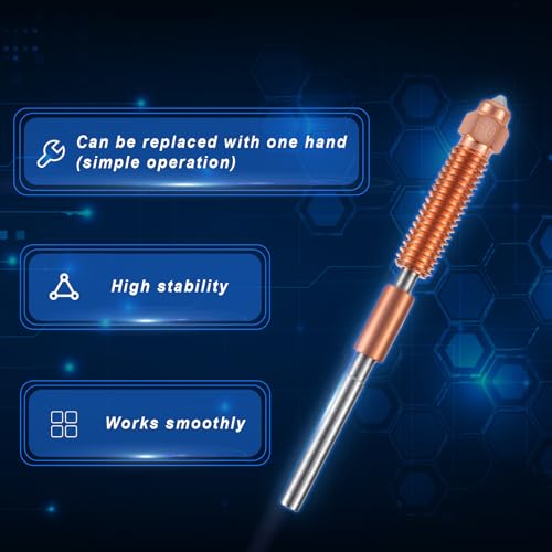 PEUTIER K1C Nozzle, 0.4mm 3D Printer Nozzle Replacement for Creality K1C Ender 3 V3 Ender 3 V3 Plus 3D Printer Parts Accessories (3pcs) - Image 3