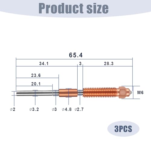 PEUTIER K1C Nozzle, 0.4mm 3D Printer Nozzle Replacement for Creality K1C Ender 3 V3 Ender 3 V3 Plus 3D Printer Parts Accessories (3pcs) - Image 2