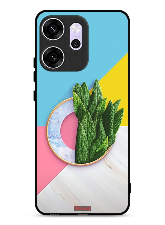 Tolwak Oppo Reno14 F Protective Case Cover Leaves Abstract Pattern - Image 1