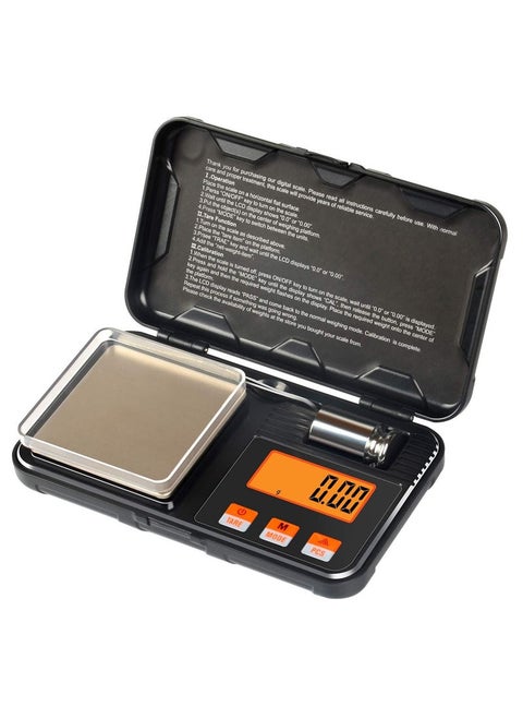 Digital Scale Gram Scale With Pocket Size Calibration Weight,6 Units Conversion, LCD Back-Lit Display, Use For Jewelry Gold Food Powder Spice (200g/0.01g)