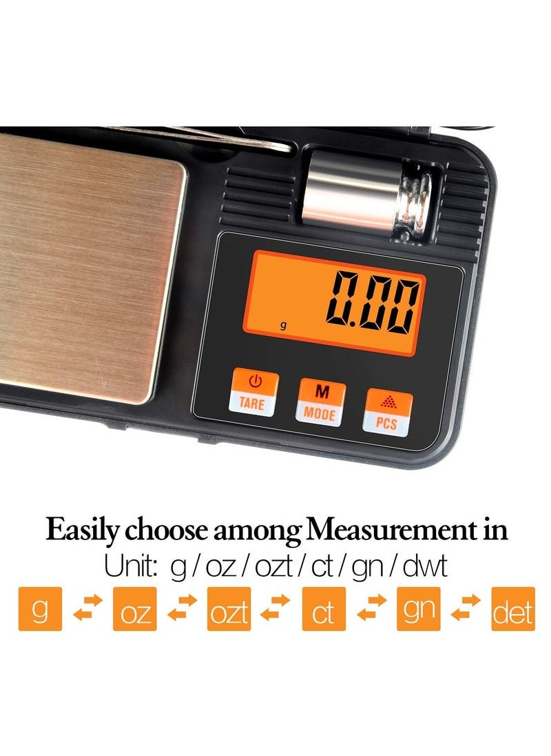 Generic - Digital Scale Gram Scale With Pocket Size Calibration Weight,6 Units Conversion, LCD Back-Lit Display, Use For Jewelry Gold Food Powder Spice (200g/0.01g) - Image 1
