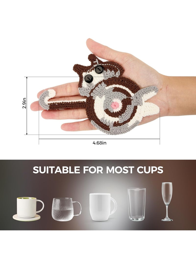 Cat Gifts for Cat Lovers ， Cat Coaster Woven ，Creative Cute Cat Coaster Insulation Coaster Coffee and Tea Coaster Desktop Gifts （3PCS ） - Image 2