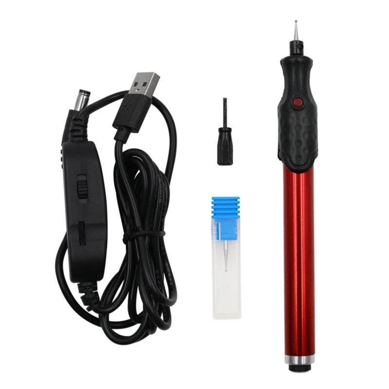 Electric Engraving Pen 163mm Metal Portable Mini Engraver - USB Speed Adjustable Carving Tool for Wood Metal Stone Egg - Image 1