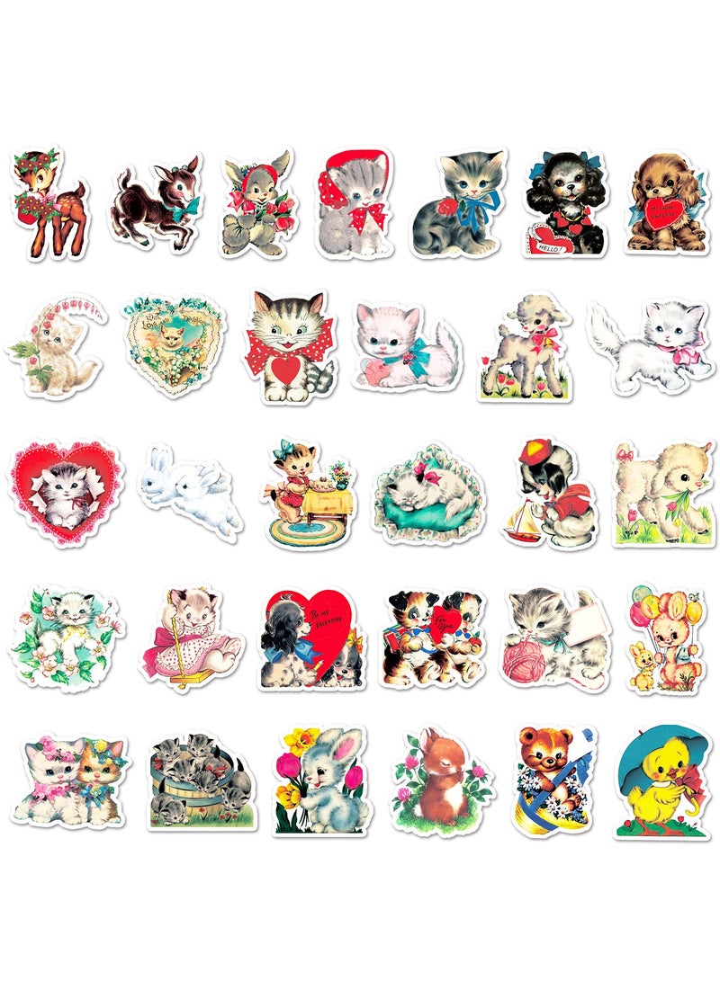 قوس قزح أورينبو 66 قطعة من ملصقات الرسوم المتحركة الرجعية اللطيفة للبالغين والأطفال ديكورات حفلات الكمبيوتر المحمول ملصقات الحيوانات لمستلزمات الحفلات العتيقة ملصقات الفينيل المقاومة للماء - Image 5