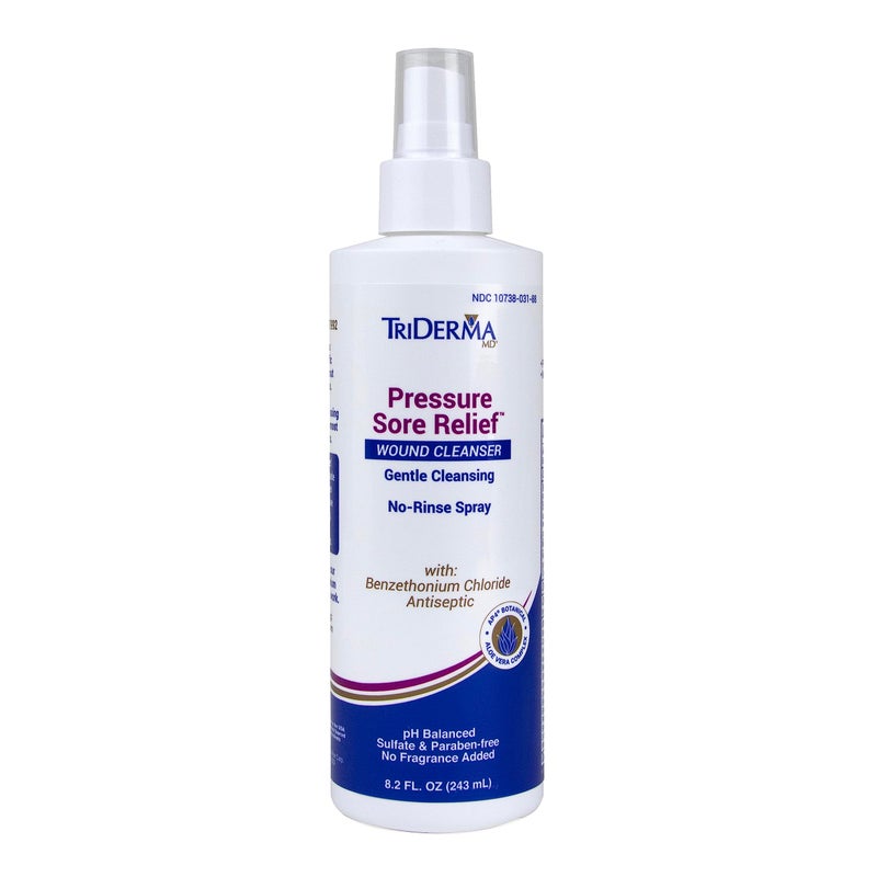تراي ديرما Pressure Sore Relief Wound Cleanser, Gentle Cleansing for Bed Sores, Ulcers, Pressure Sores, Wounds and Hard-to-Heal Skin Sores with AP4 Aloe Vera and Niacinamide, Fragrance Free 8.2 oz Spray - Image 1