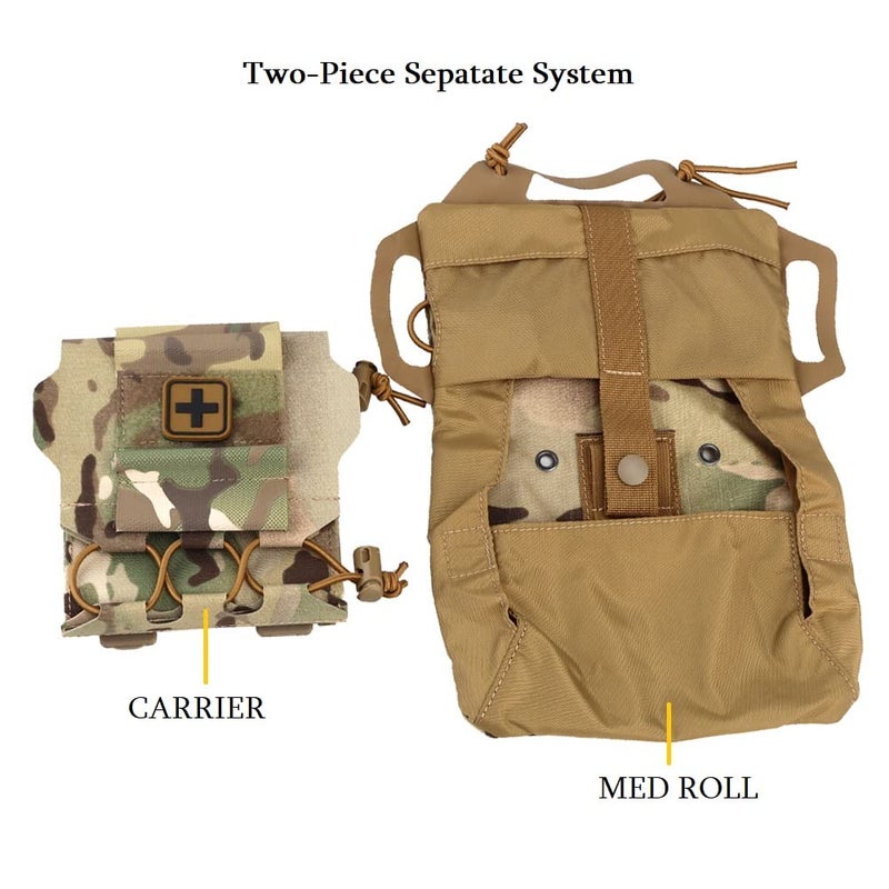 GYDEHUTJ Molle First Aid Pouch,Medical Emergency Pouch Tactical IFAK Micro Trauma Kit Bag with Belt Loop and Tourniquet Straps Cp - Image 2