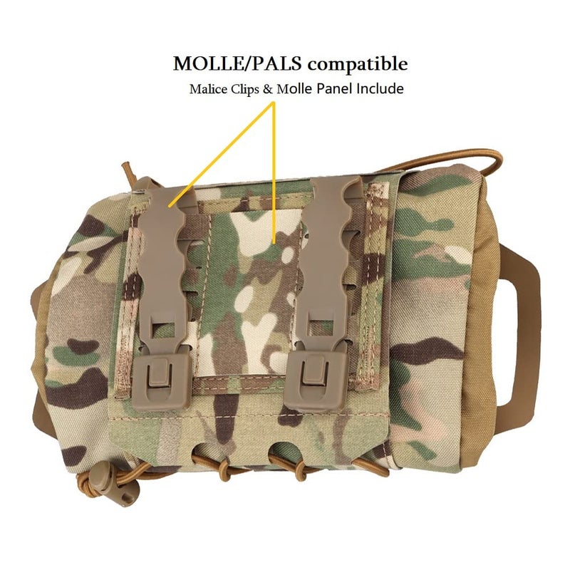 GYDEHUTJ Molle First Aid Pouch,Medical Emergency Pouch Tactical IFAK Micro Trauma Kit Bag with Belt Loop and Tourniquet Straps Cp - Image 3