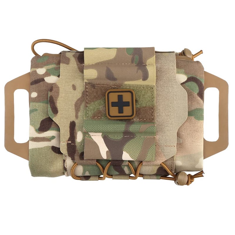 GYDEHUTJ Molle First Aid Pouch,Medical Emergency Pouch Tactical IFAK Micro Trauma Kit Bag with Belt Loop and Tourniquet Straps Cp - Image 1