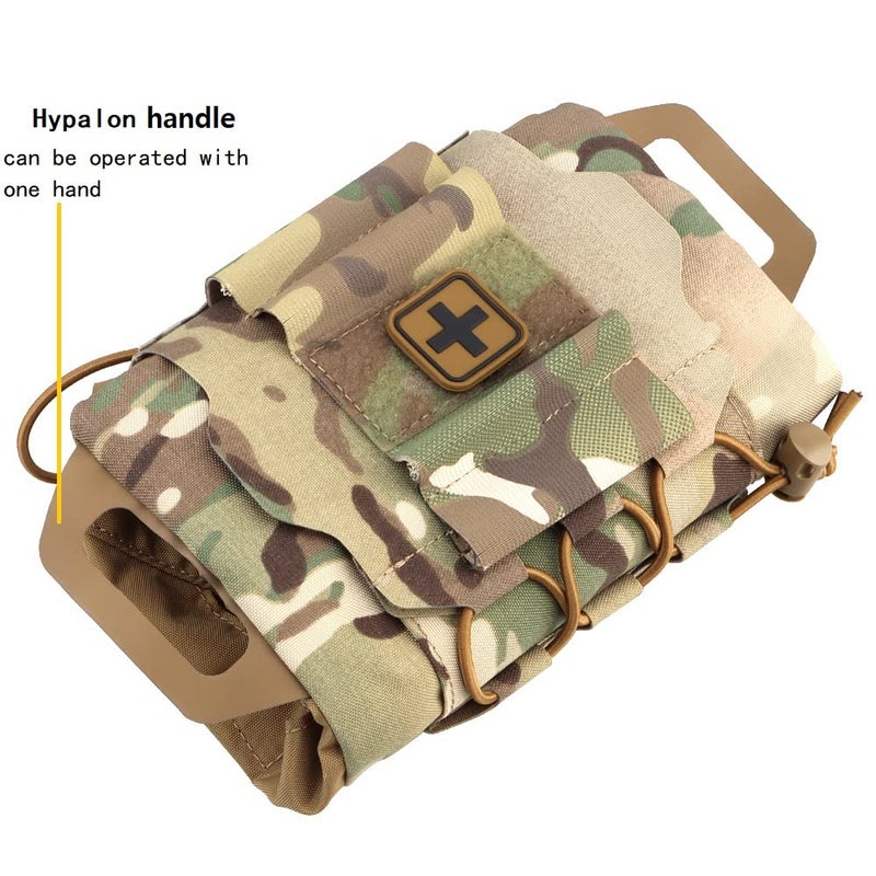 GYDEHUTJ Molle First Aid Pouch,Medical Emergency Pouch Tactical IFAK Micro Trauma Kit Bag with Belt Loop and Tourniquet Straps Cp - Image 5