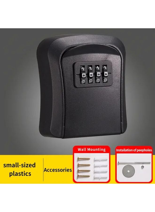 صندوق قفل مفتاح أسود مقاوم للماء مع قفل رقمي وعمود دبوس قابل للسحب للمنزل - Image 1