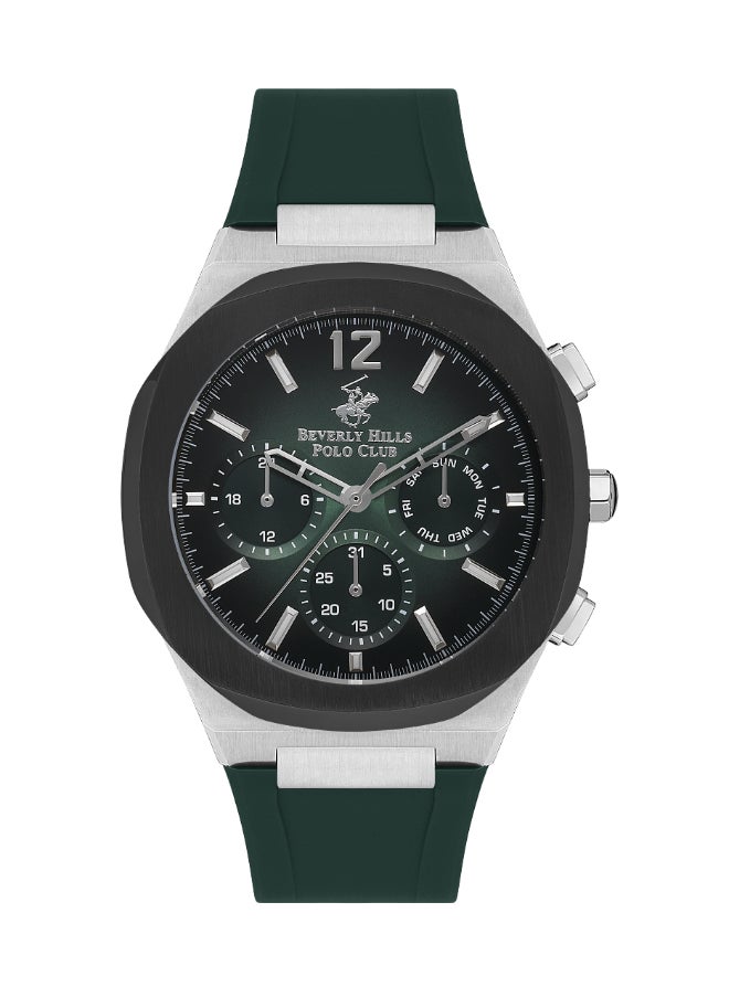 BEVERLY HILLS POLO CLUB - BEVERLY HILLS POLO CLUB Men's Multi Function Green Dial Watch - BP3539X.375 - Image 1