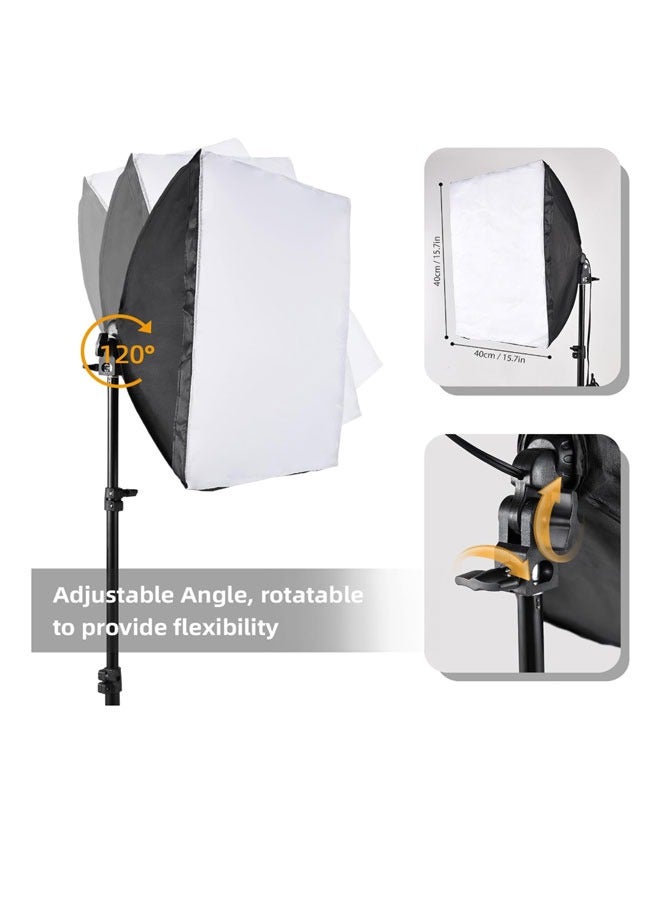 Andoer Softbox Photography Lighting Kit, 2 x 16''x16'' (40x40cm) Softboxes, 2 x 85W Bi-Color LED Lights (95 CRI for True-Tone), 2 x 1.7m Light Stands, Ideal for Portraits, Product Photography - Image 3