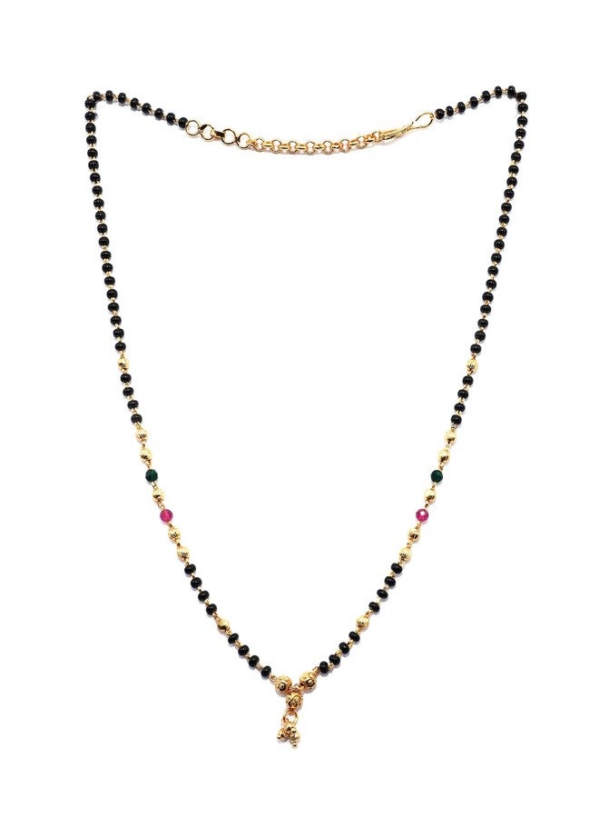 JHB Multy colour Necklace Black Beads Mangalsutra/Tanmaniya/Nallapusalu/Mangalsutr for Women - Image 1
