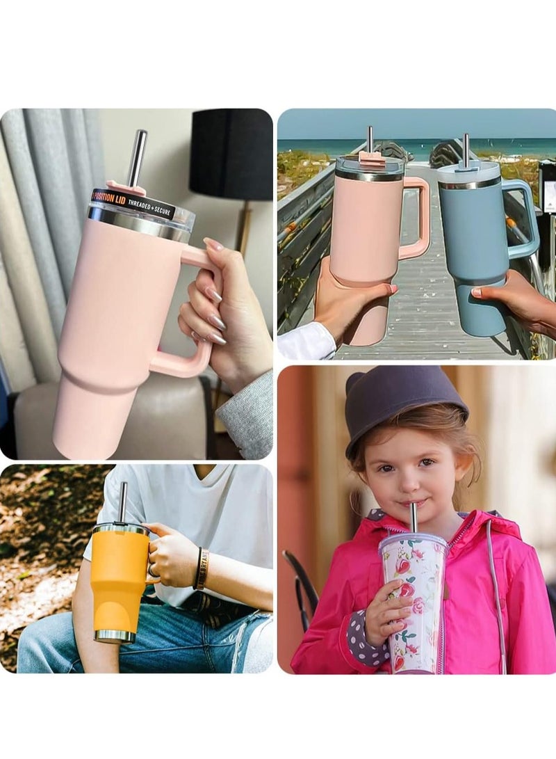 2-Pack Reusable Stainless Steel Metal Straws with Case - Stanley Long Drinking Straws for 40 oz and 30 oz Tumblers Yeti Dishwasher Safe  - Image 3