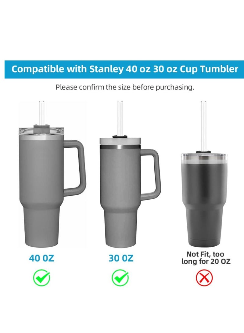 2-Pack Reusable Stainless Steel Metal Straws with Case - Stanley Long Drinking Straws for 40 oz and 30 oz Tumblers Yeti Dishwasher Safe  - Image 4