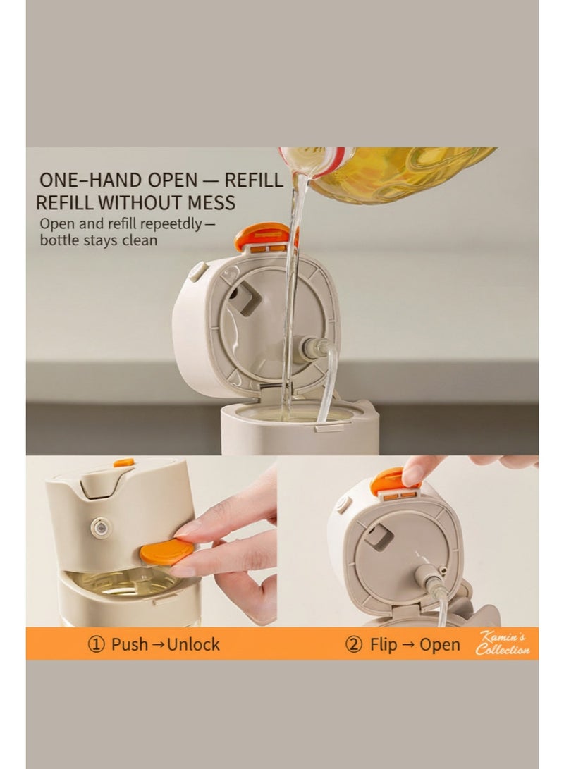 Kamins Collection Multifunctional spray and pour integrated glass oil bottle with automatic opening and closing, suitable for household kitchens - Image 3