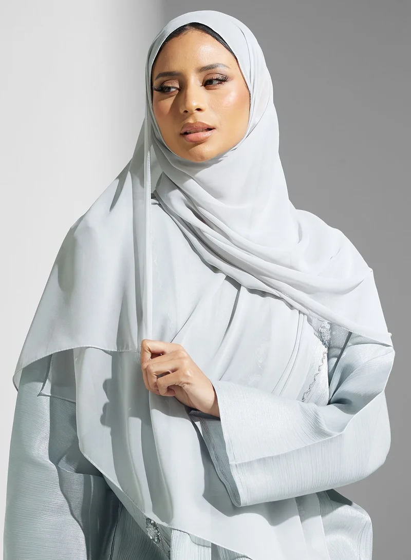 Khizana Shimmer Abaya With Embellishment With Sheila