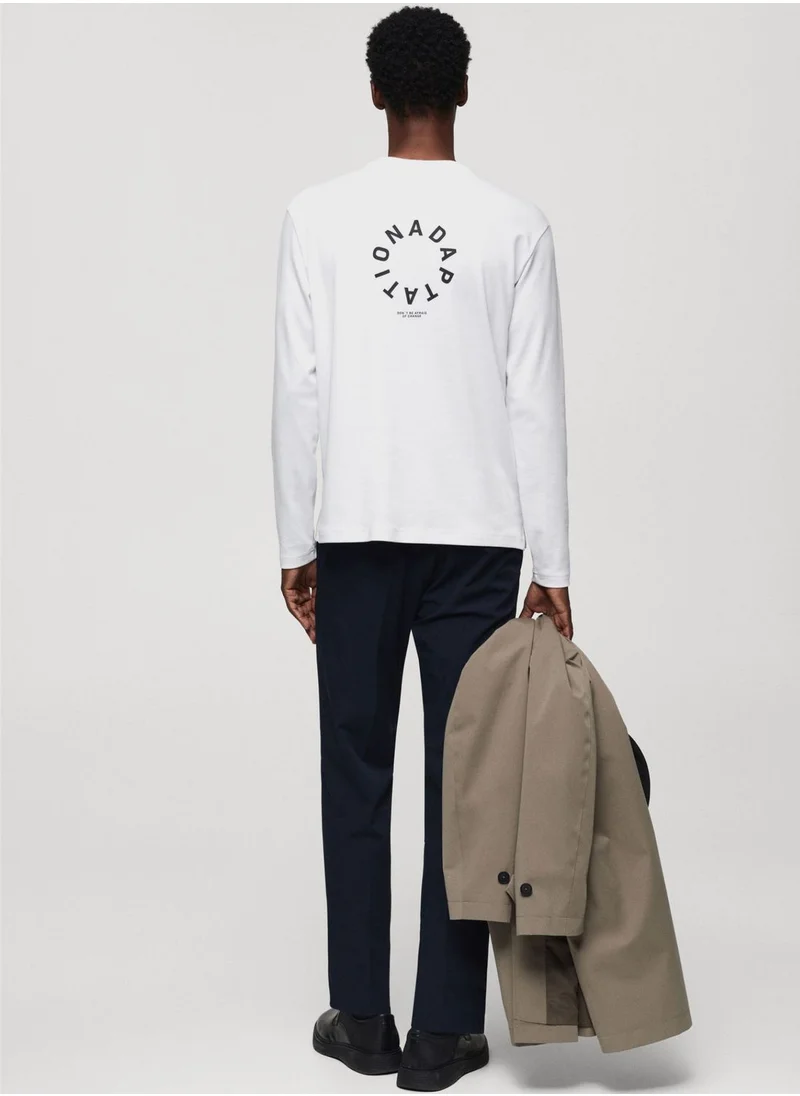 Mango Man Printed Crew Neck T-Shirt