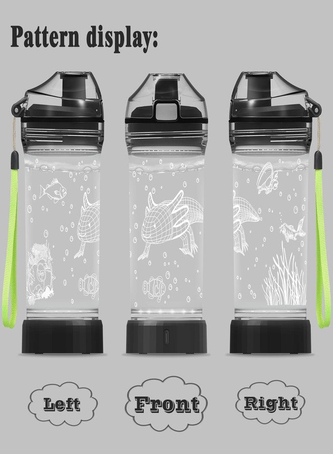 Ammonite Axolotl Water Bottle with 3D Glowing LED Light - 14 OZ Tritan BPA Free - Creative Ideal Travel Cup Gift for School Kid Boy Child Gamer Holiday Camping Picnic - Image 2