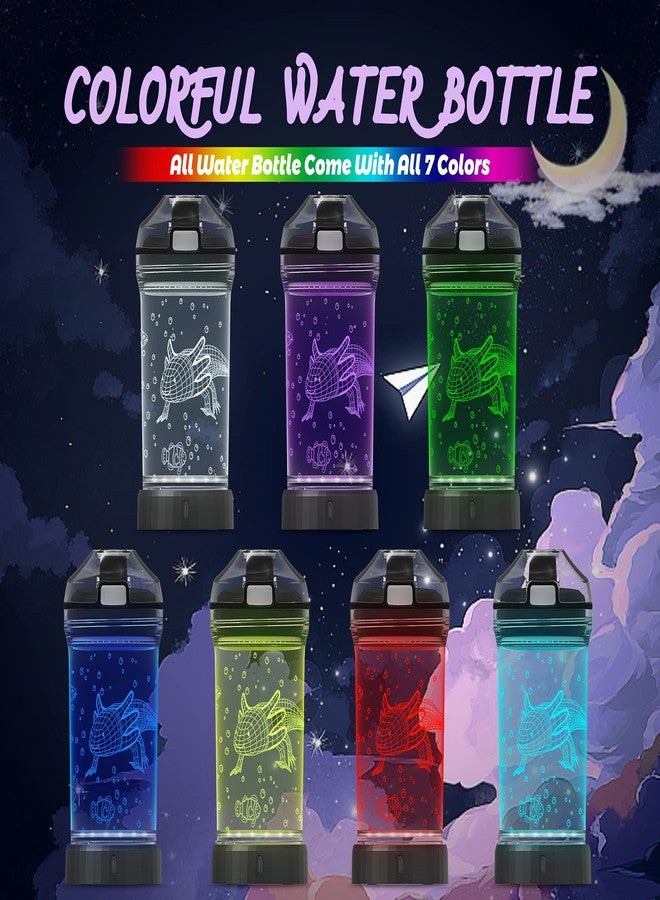 Ammonite Axolotl Water Bottle with 3D Glowing LED Light - 14 OZ Tritan BPA Free - Creative Ideal Travel Cup Gift for School Kid Boy Child Gamer Holiday Camping Picnic - Image 5
