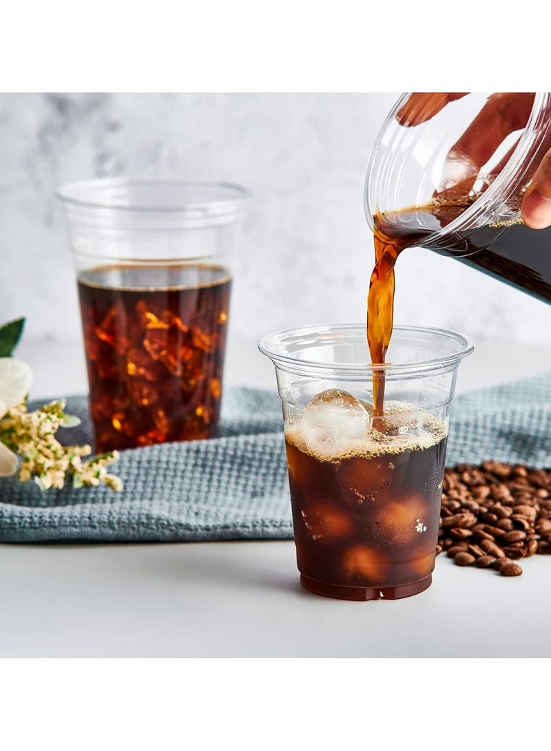 MARKQ [50 Pack] Clear Plastic Cups with Flat Lids 12 oz – Disposable, BPA-Free Juice Cups for Iced Coffee, Smoothies, Juice, Cold Drinks – Ideal for Parties, Events, and To-Go Use - Image 5