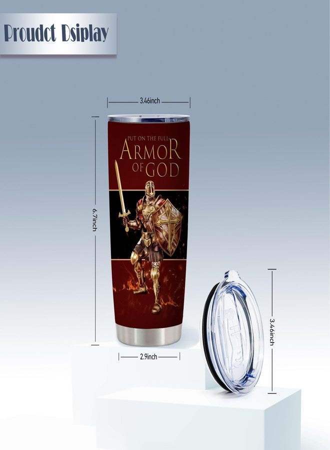 ATHAND Pastor Appreciation Gifts,The Gospel of Peace Worship Gift For Pastors, Put The Full Armor Of God 20oz Insulated Tumbler,Gift for Priest Stainless Steel Vacuum Tumbler,Birthday Gifts for Men - Image 5