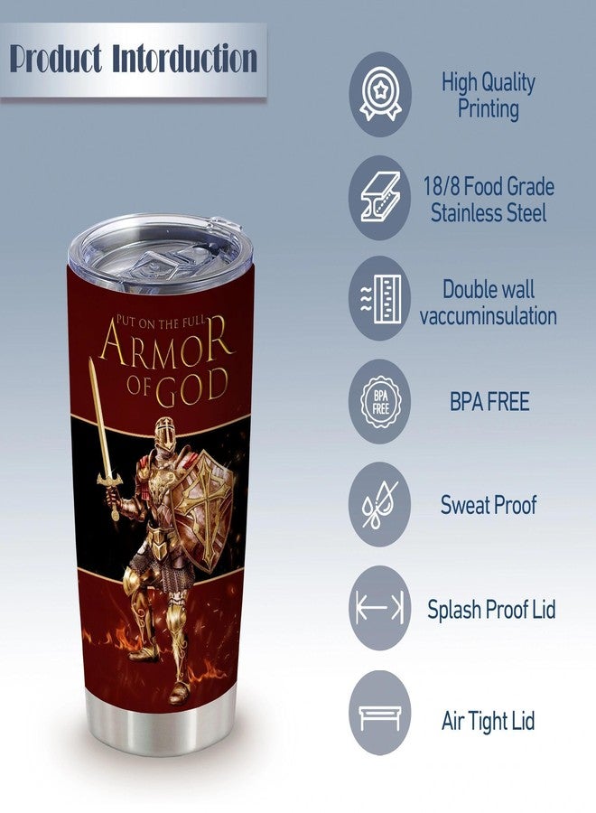 ATHAND Pastor Appreciation Gifts,The Gospel of Peace Worship Gift For Pastors, Put The Full Armor Of God 20oz Insulated Tumbler,Gift for Priest Stainless Steel Vacuum Tumbler,Birthday Gifts for Men - Image 2