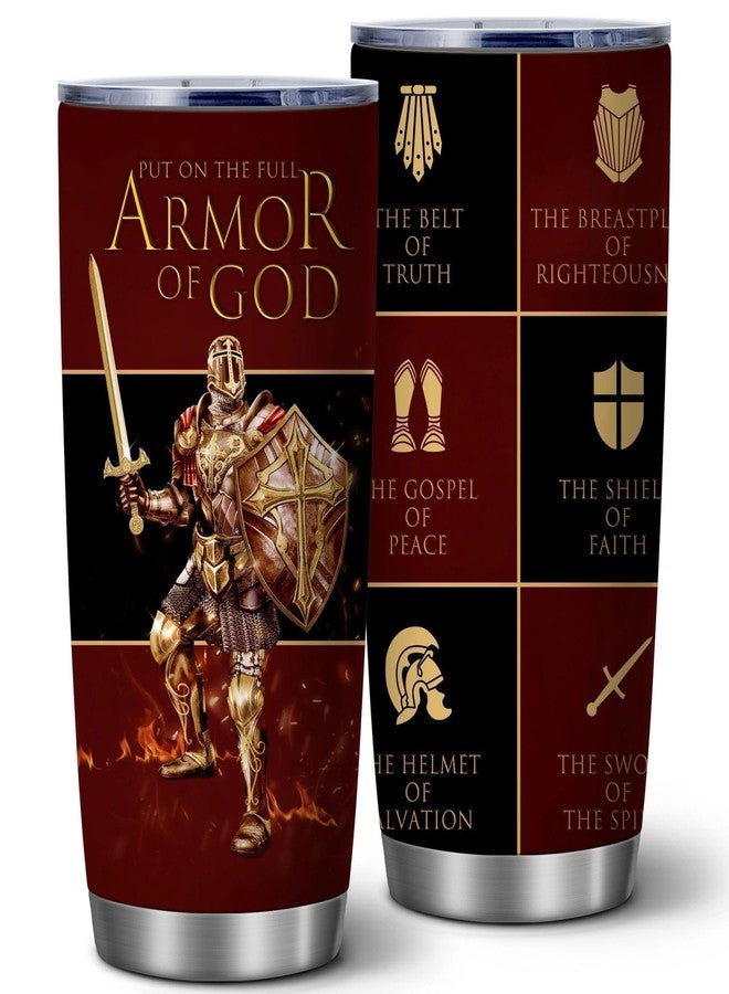 ATHAND Pastor Appreciation Gifts,The Gospel of Peace Worship Gift For Pastors, Put The Full Armor Of God 20oz Insulated Tumbler,Gift for Priest Stainless Steel Vacuum Tumbler,Birthday Gifts for Men - Image 1