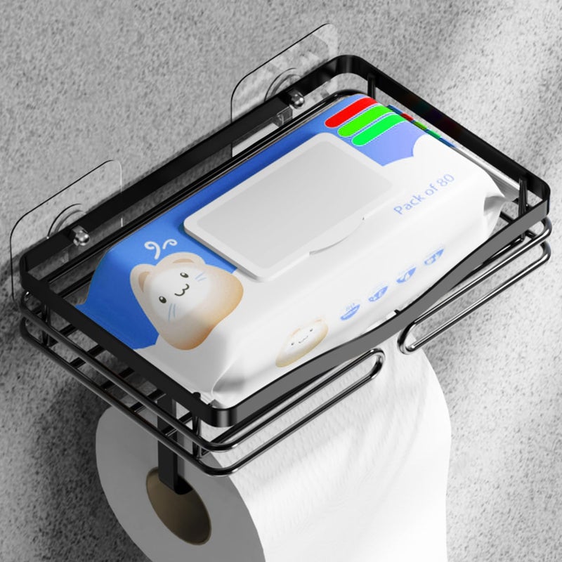 AIDILI Large Open-Weave Toilet Paper Holder: Holds Standard Tissue Rolls, Wet Wipe Packs, and Doubles as a Mini Planter Spot - Image 1