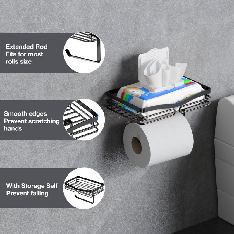 AIDILI Large Open-Weave Toilet Paper Holder: Holds Standard Tissue Rolls, Wet Wipe Packs, and Doubles as a Mini Planter Spot - Image 3