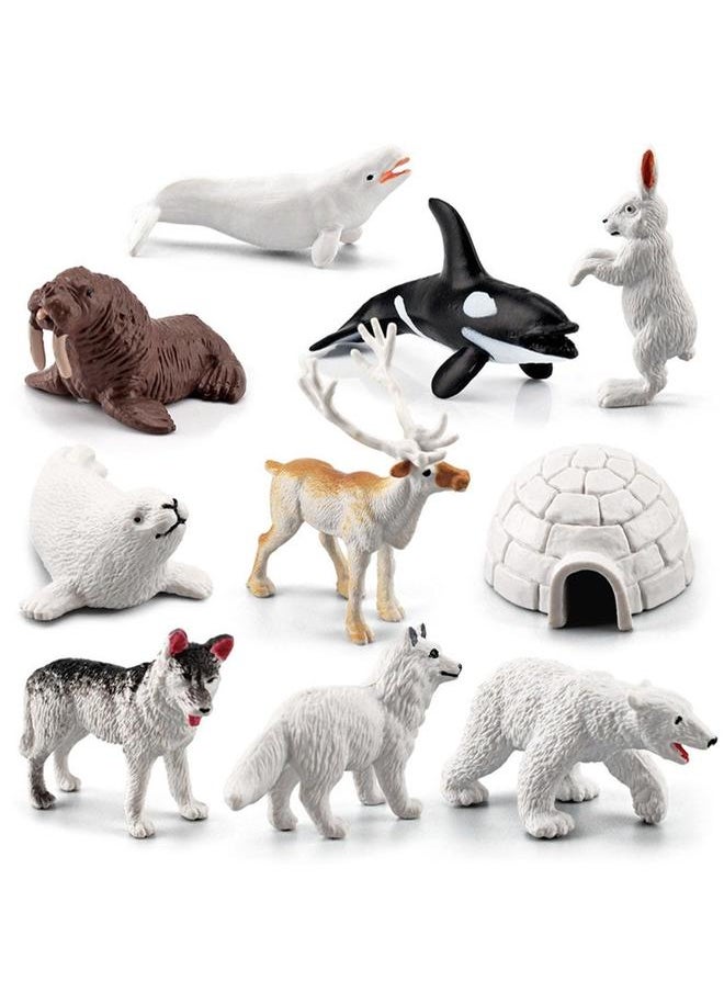 Generic Simulation Penguin White Fox Polar Bear Seal Whale Husky Reindeer Animal Model Static Ornaments 26 Pieces Set  - Image 3