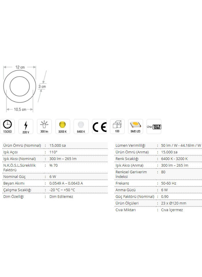 CATA - 6W Recessed Led Panel Spotlight CT-5145 - Daylight - Aluminum Case - Image 1