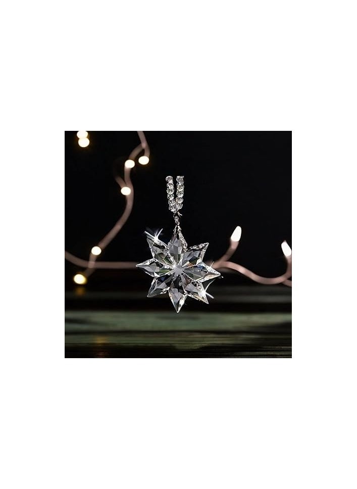 MIRFA Car Rear View Crystal Snowflake Hanging Ornament Pendant  - Image 3
