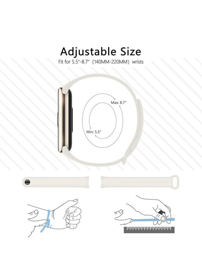 Xiaomi Mi 8 / Mi 9 Soft Silicone Replacement Strap With Amazing Design - Off-White - Image 2