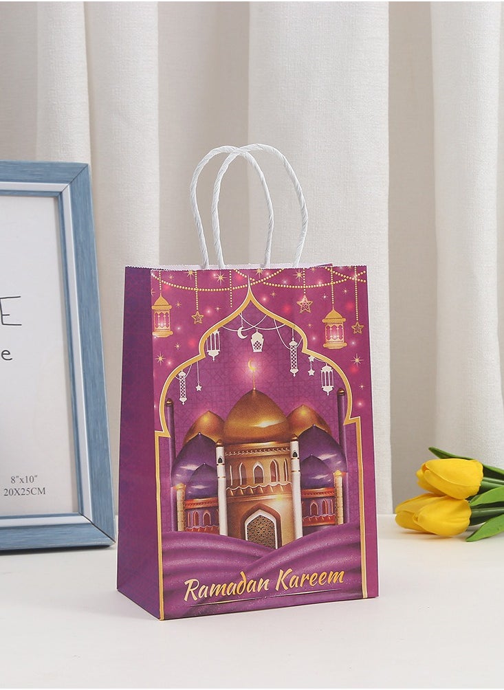 LKTOCAFT - 4 Pieces Kraft Paper Gift Bags for Holidays and Festive Day, Party Bags with Handles for Candy Desserts and Jewelry Gifts, Party Favor Bags and Party Supplies,Medium Size - Image 1