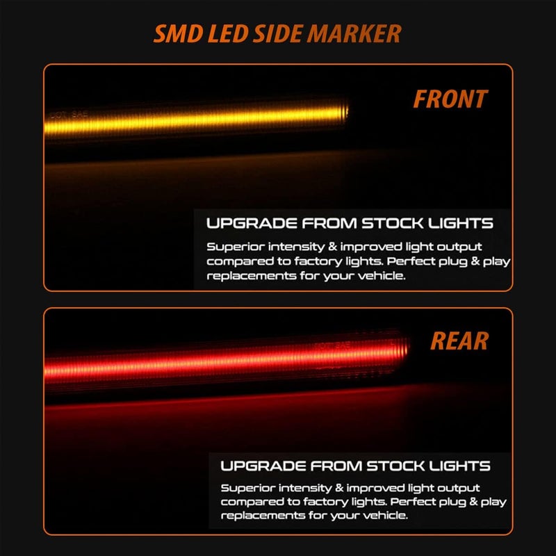 Adiil 4PCS Amber & Red Full LED Front and Rear Side Marker Lights for 2004-2008 Acura TL - Image 5