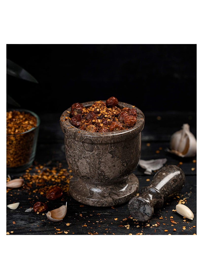 RADICALn - Handmade Oceanic 4 Inches Mortar  And Pestle Granite Marble Crusher - Image 1