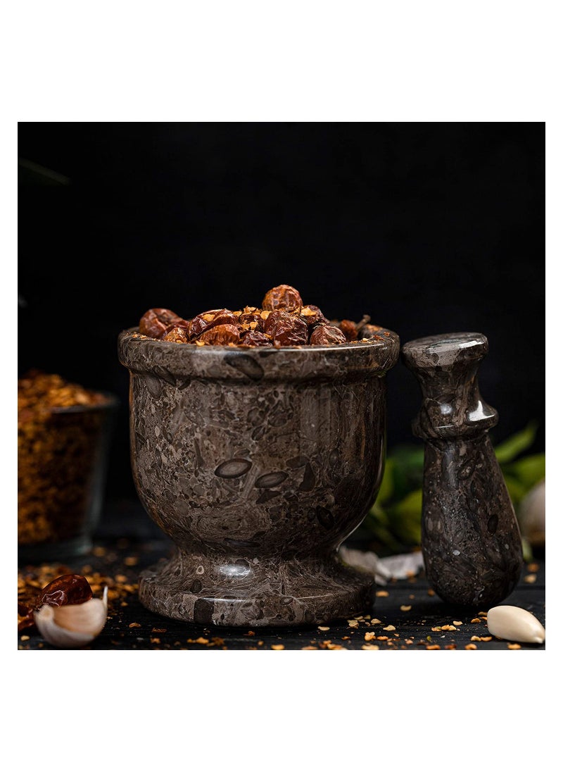 RADICALn - Handmade Oceanic 4 Inches Mortar  And Pestle Granite Marble Crusher - Image 1
