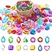 MARFOREVER Pool Diving Gems Toys150 Pcs Colorful Crystals Pirate Treasure Jewels Acrylic Gems Plastic Diamonds Gemstones with a Burlap Bag for Vase Filler Summer Beach Toys Home Decor Party Favors - Image 2