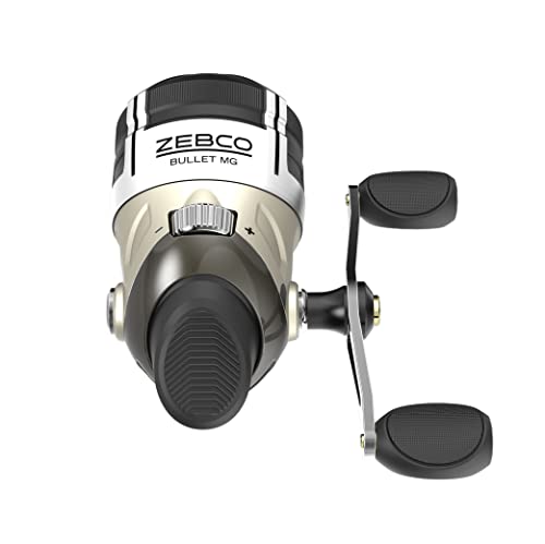 Zebco Bullet MG Spincast Fishing Reel, Size 30 Reel, Ultra-Lightweight Magnesium Body, Changeable Right- or Left-Hand Retrieve, Oversized Non-Slip Handle Knob, Dark Silver, Clam Packaging - Image 1