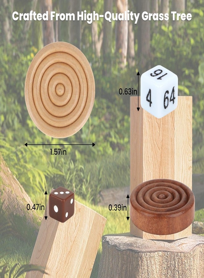 QuadPro Wooden Checkers Pieces Only, 30 Wood Backgammon Pieces with 5 Dice & Storage Bag, 1.57 Inch Premium Wood Pieces for Backgammon and Checkers, Ideal for Replacement or Spare Pieces - Image 2