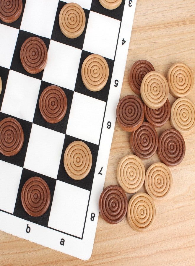 QuadPro Wooden Checkers Pieces Only, 30 Wood Backgammon Pieces with 5 Dice & Storage Bag, 1.57 Inch Premium Wood Pieces for Backgammon and Checkers, Ideal for Replacement or Spare Pieces - Image 3