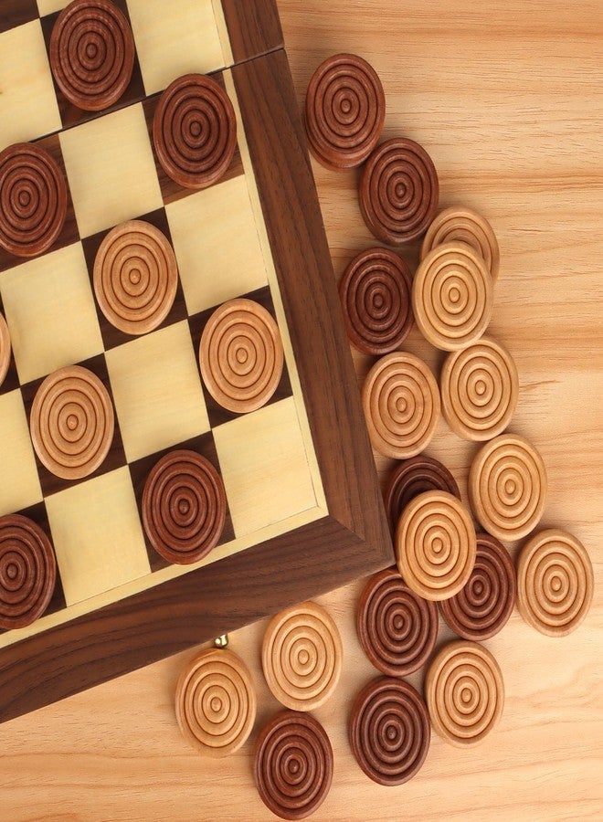 QuadPro Wooden Checkers Pieces Only, 30 Wood Backgammon Pieces with 5 Dice & Storage Bag, 1.57 Inch Premium Wood Pieces for Backgammon and Checkers, Ideal for Replacement or Spare Pieces - Image 5