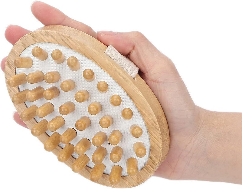 Dry Brushing Body Massager Natural Wood Cactus Skin Brush for Lymphatic Drainage and Cellulite Removal Gentle Massage Nodes for Bath and Shower