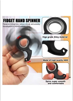 Generic Keychain Spinner Multifunctional Portable Fidget Spinning Toy Newfangled Coping with Stress Rotating Key Ring Boutique Simple Key Accessories Gift for Finger Exercise  - Image 4