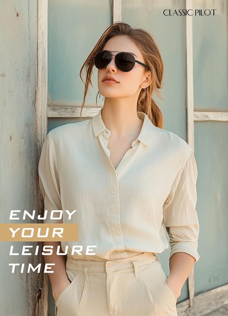 GQUEEN Classic Military Style Pilot Polarized Sunglasses Spring Hinges Al-Mg for mens womens MOS1 - Image 3