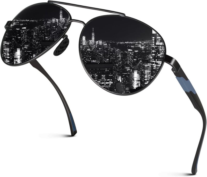 GQUEEN Classic Military Style Pilot Polarized Sunglasses Spring Hinges Al-Mg for mens womens MOS1 - Image 1
