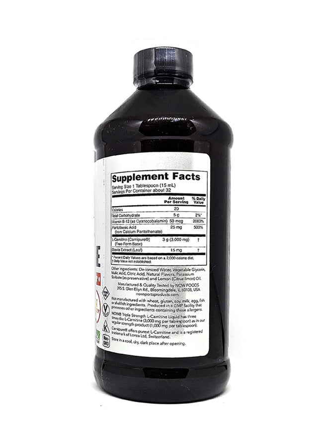 Now Foods L-Carnitine Liquid 3000mg (Amino Acid) - Image 2