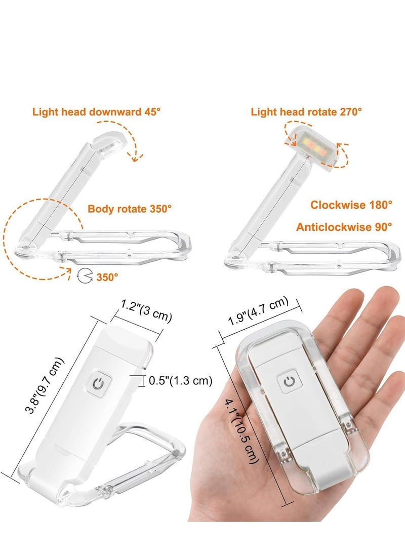 Najwa Book Reading Light,Warm White light for reading in Bed,Brightness Adjustable Eye-Protection, LED Clip on Book Lights, Portable Bookmark Light for book  - Image 4